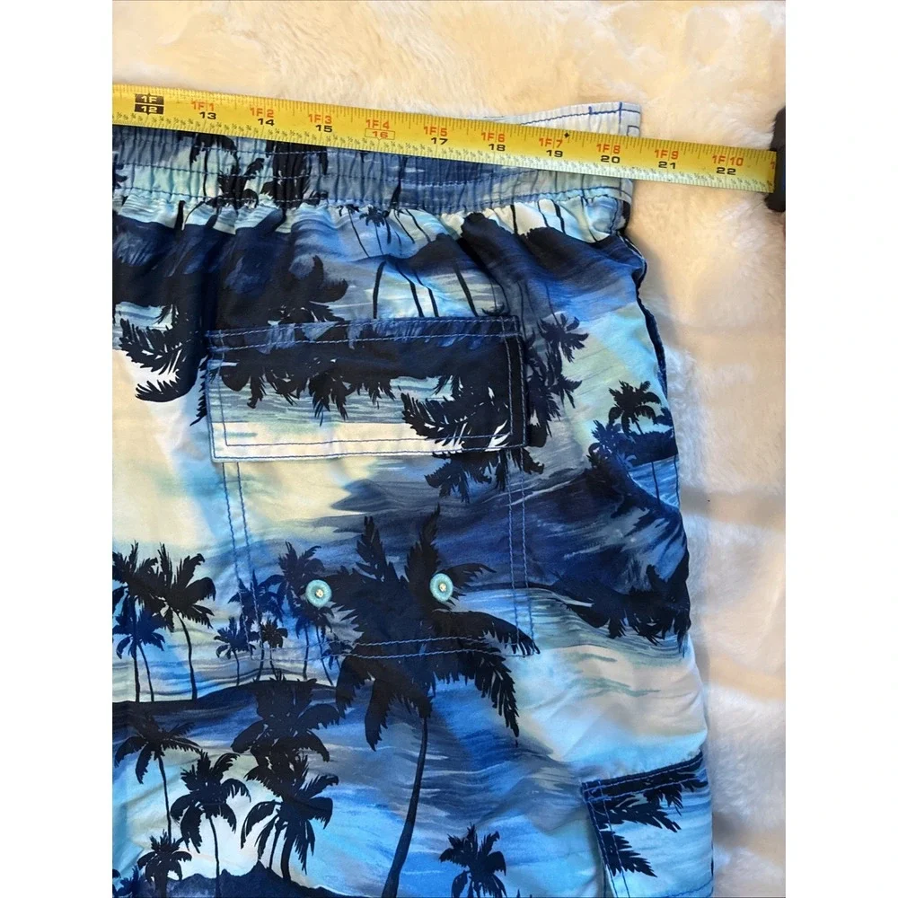 Tommy Bahama Relax Mens XXL Board Shorts Swim‎ Trunk Blue Hawaiian Tropical Palm